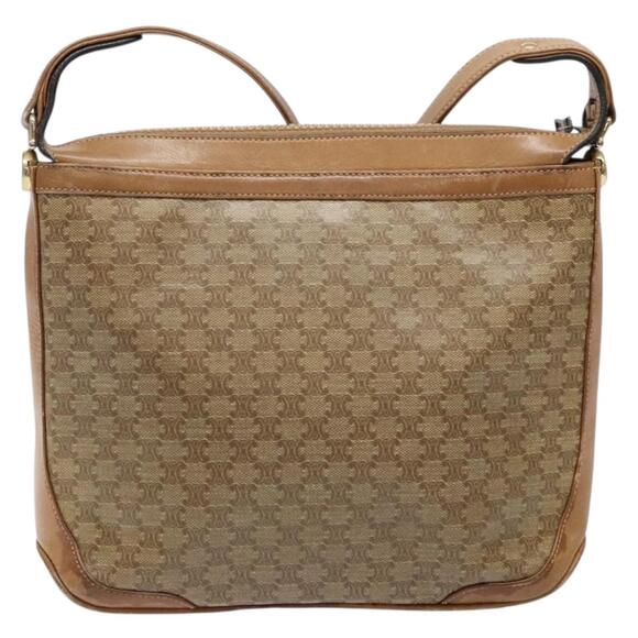 CELINE Macadam Canvas Shoulder Bag Pvc Beige Gold - Picture 3 of 13